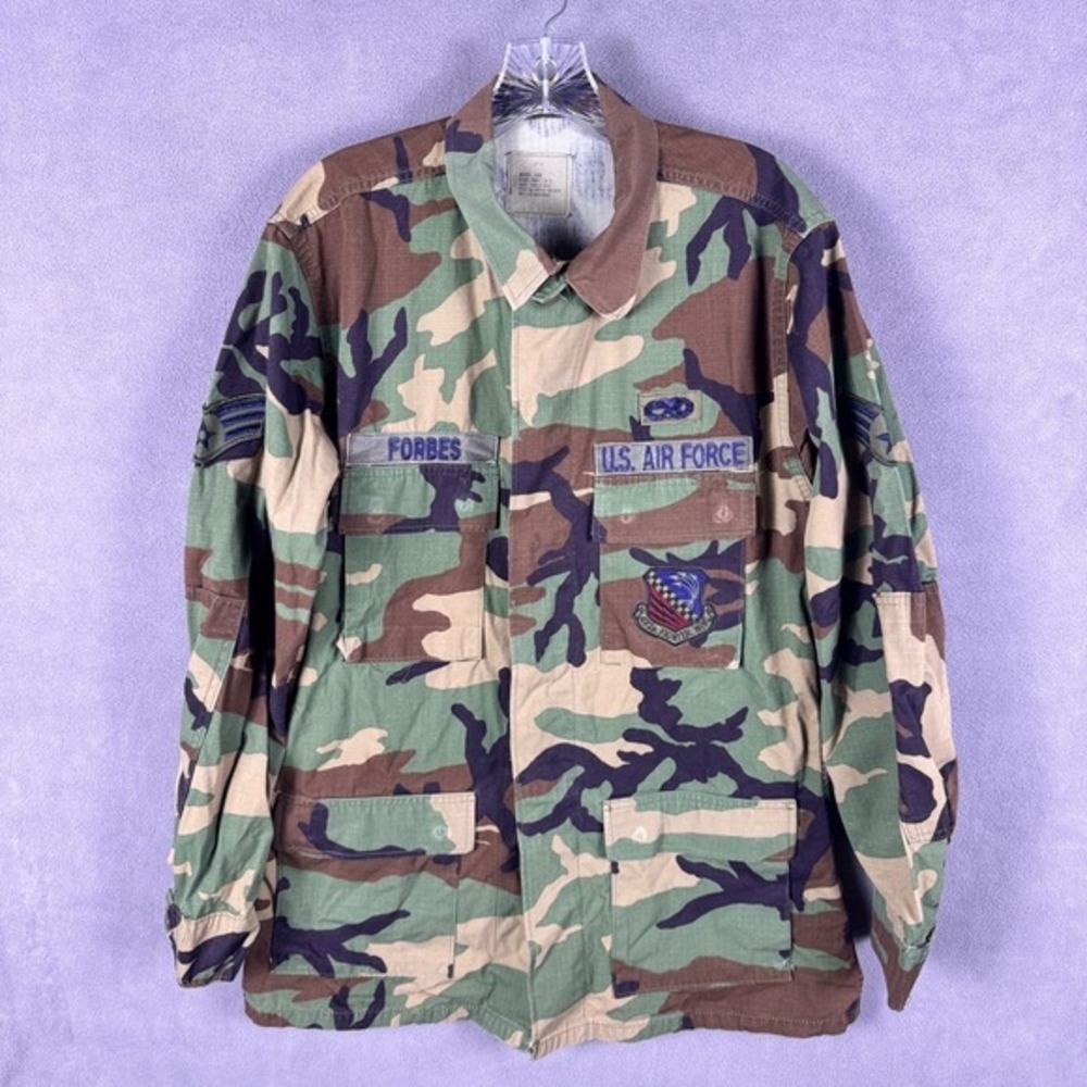 Air Force Mens Coat Hotweather Woodland 482d Fighter Wing Medium long With Patch